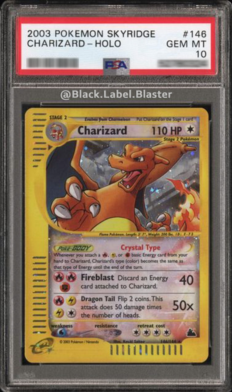 2003 Skyridge Crystal Charizard Holo PSA 10